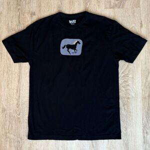 Lazy One Horse Graphic T-Shirt Black XS Funny Animal Tee Cotton